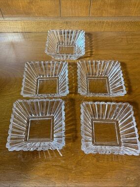 Clear Glass Square Serving Dishes - Set of 5